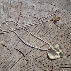 Clear babysbreath heart necklace